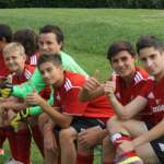 Pobega Tommaso with the boys of the AC Milan Academy soccer Camp in Vittorio Veneto (Italy) in 2011